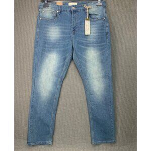 Smith & Mills Mens Size 38x32 Straight Fit Denim Jeans Light Wash Stretch